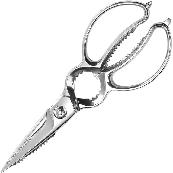 MITSUMOTO SAKARI Japanese Kitchen Scissors All Purpose, 8.5 inch All Steel Heavy Duty Kitchen Shears, Professional Removable Poultry Shears for Cutting Chicken, Fish and Bones