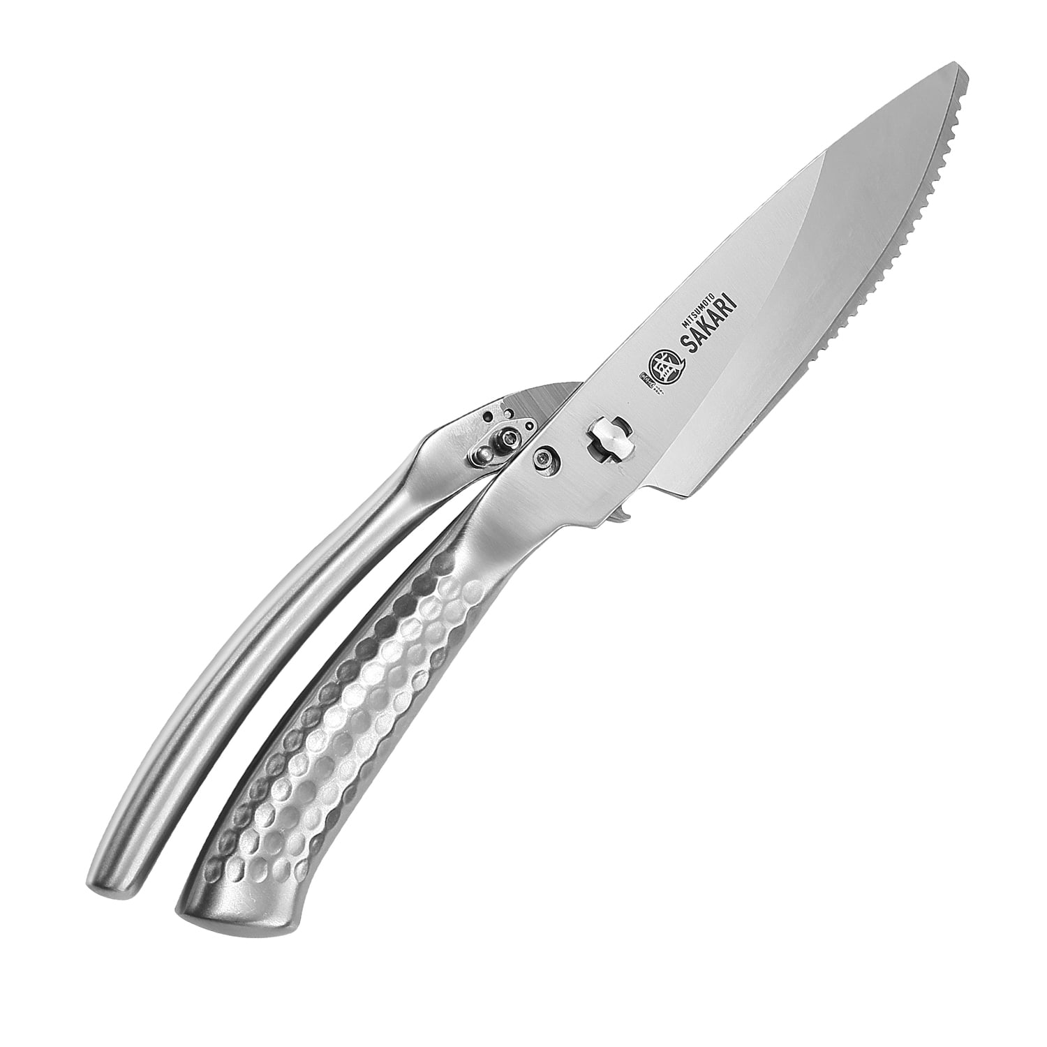 MITSUMOTO SAKARI Kitchen Scissorss, 4.7 inch Japanese Silver Titanium Plating Kitchen Shears Heavy Duty