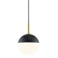 thumbnail image 1 of MITZI HUDSON VALLEY LIGHTING H344701-AGB/BK Renee Pendants, 1-light, 60W, Aged Brass/Black Finish, Opal Glossy Glass (19.75''W x 10''H), 1 of 3