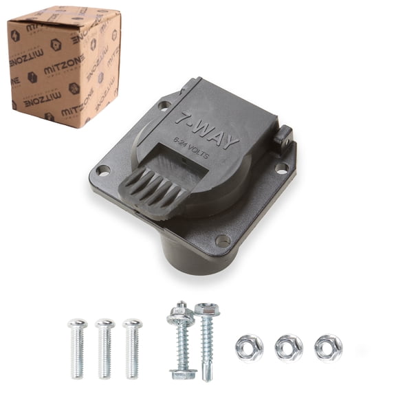 MITZONE 7 Pin Wiring Socket Trailer Tow Harness Connector Plug Compatible with Ford Lincoln Mercury Replace # 2C7Z13A576AA 924-308