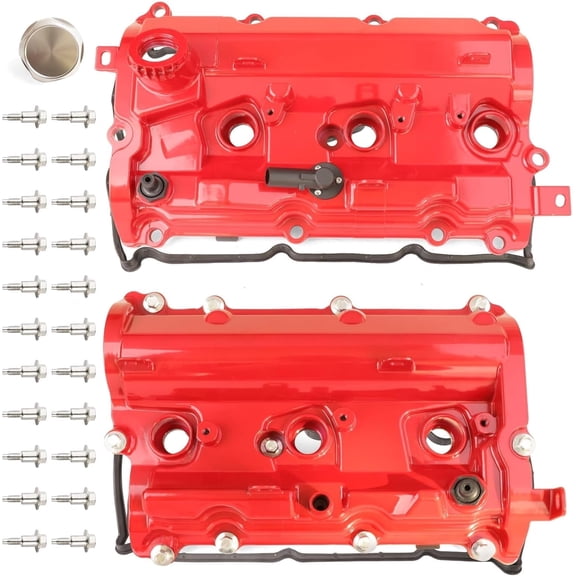 MITZONE Aluminum Valve Cover Kit Left Right Side Compatible with 2008-2019 Nissan 370Z Infiniti G37 M37 FX37 EX37 QX70 QX50 Q70 Q60 Q50 Q40 3.7L