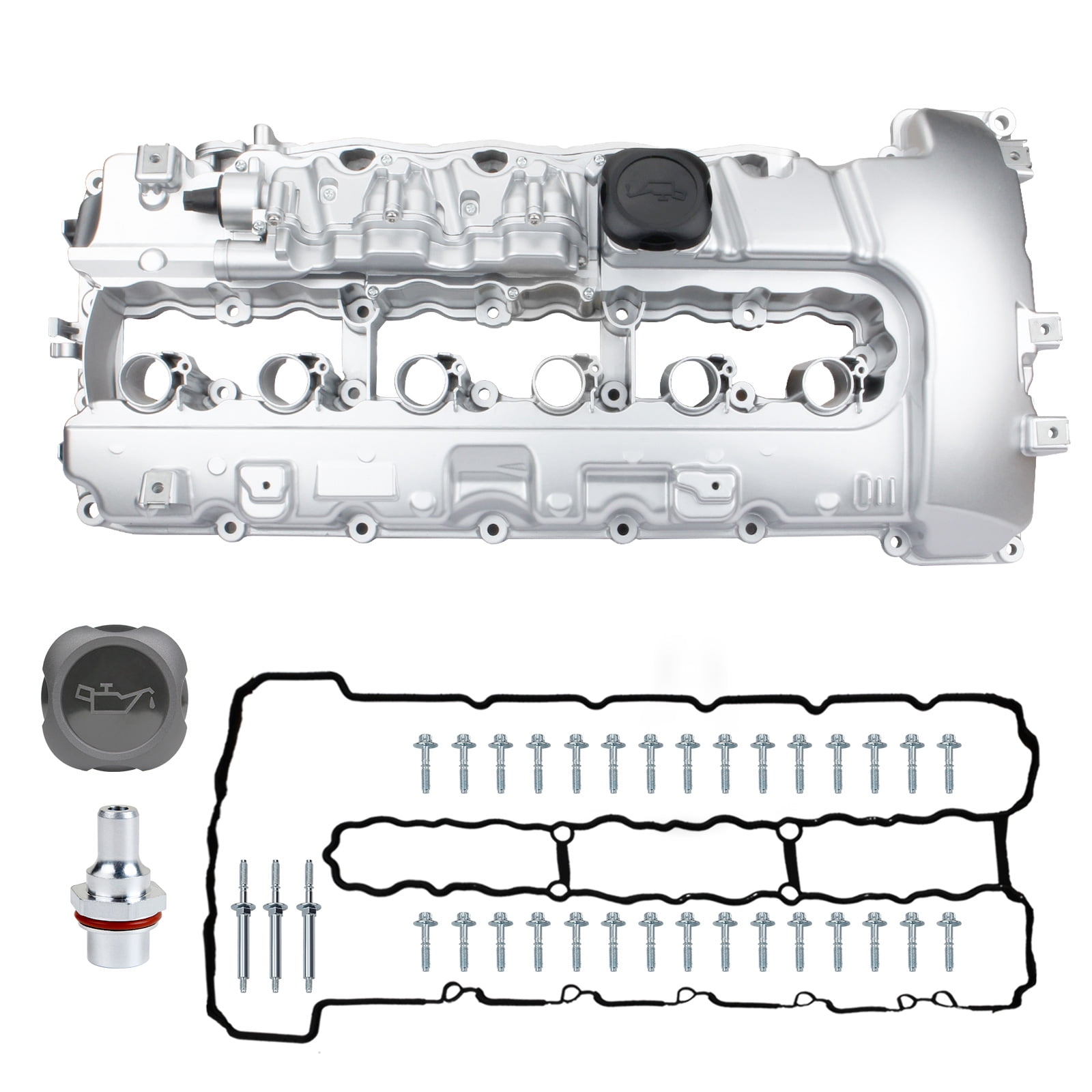 MITZONE N54 Upgraded Aluminum Valve Cover kit Compatible with 2007-2016 BMW 1 series M 135i 335i 335is 535i 535xi 740i 740Li x6 z4 xDrive 3.0L with Turbo Replace 11127565284