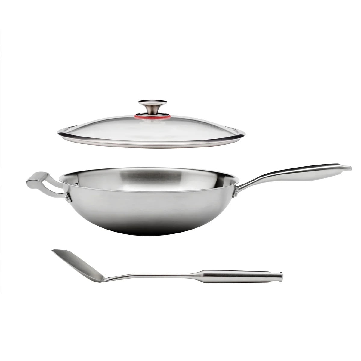 MIU 13" Stainless Steel Wok with Glass Lid