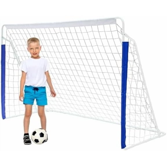 MIUDGIG Soccer Goal 8x5FT, Football Goal for Backyard with All Weather Net, Outdoor Soccer Net Goals for Backyard, Portable Steel Frame Soccer Goal Post for Adults & Youth Training, Quick Set-up