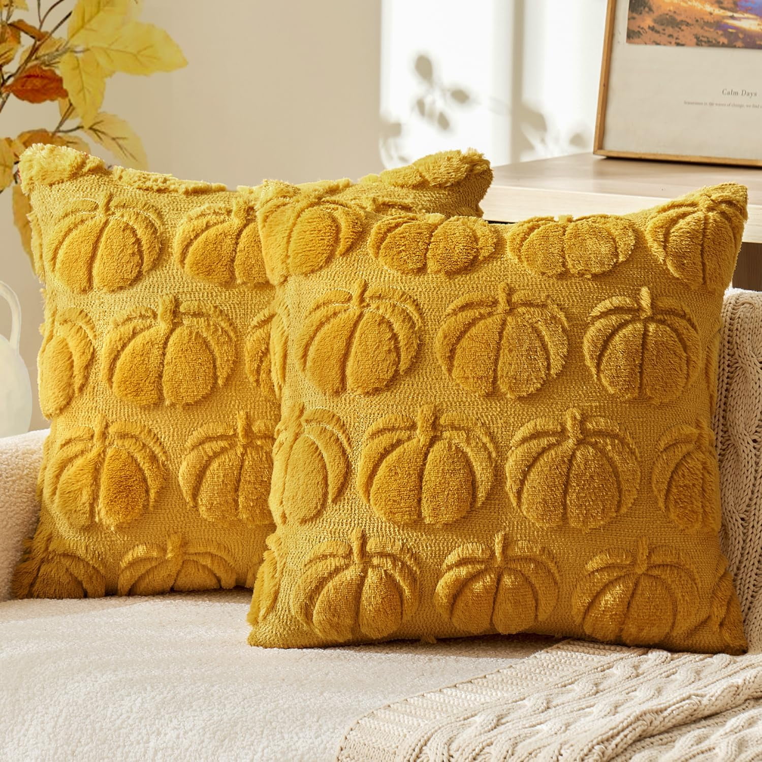 MIULEE Fall Throw Pillow Covers 18 x 18 Decorative Pumpkin Pattern