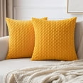 thumbnail image 1 of Throw Pillow Covers Soft Corduroy Decorative Set of 2 Boho Striped Pillow Covers Pillowcases Farmhouse Home Decor for Couch Bed Sofa Living Room 18x18 Inch Golden Yellow, 1 of 12