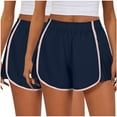 thumbnail image 1 of MIUOWANP 2-Pack Women's Shorts with Pockets Solid Color High Waisted Split Sports Shorts Lightweight Hot Pants Size S(4)Navy, 1 of 4