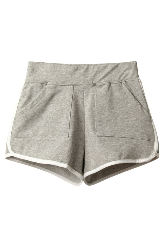 4-Pack High Waisted A-Line Shorts Women Solid Color Lightweight Breathable Sports Shorts(Grey+Grey+Pink+Pink) Size S(4)