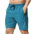 thumbnail image 1 of MIUOWANP Athletic Shorts for Men with Pockets and Drawstring Elastic Waistband Quick Dry Activewear Size XL(8)Blue, 1 of 3