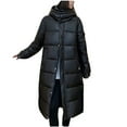 thumbnail image 1 of MaFYtyTPR Women's New Long Sleeved Solid Color Pocket Zipper Mid Length Hooded Top Jacket Black M, 1 of 5