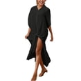 thumbnail image 1 of MaFYtyTPR Bikini Cover Up Tops Women's Solid Color Sexy Cut-Out Beach Bikini Swimsuit Smock, 1 of 5