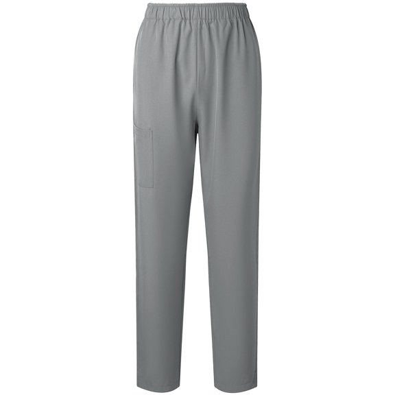 MIUOWANP Women's Pants for Nursing Worker Fashion Solid Color Straight Barrel Elastic Waist Work Pants Gray M