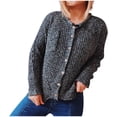 thumbnail image 1 of MIUOWANP Fall Sweaters for Women 2024 Fashion Women Casual Round Neck Long Sleeve Sweater Blouse Pullver Tops Dark Gray M, 1 of 5
