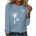 thumbnail image 1 of MaFYtyTPR Fashionable Women's Printed Round Neck Pullover Long Sleeved Casual Top Womens Comfortable and Casual for Women Light Blue XL, 1 of 4
