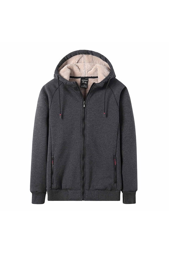 Flash Unisex Long Sleeved Hooded Jacket With Thick And Zipper Top Dark Gray XXXXL