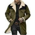 thumbnail image 1 of MIUOWANP Fleece Jacket Men 3XL Fashion Women Patchwork Pockets Zipper Long Sleeved Casual Jacket Coat Blouse Outwear Turndown Collar Jackets Army Green L, 1 of 5