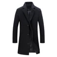 thumbnail image 1 of MIUOWANP Men's Casual Fleece Jacket 4XL Fashion Solid Color Leisure Long Outerwear Coat Tops Black XXXXL, 1 of 3