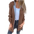 thumbnail image 1 of MIUOWANP Jackets for Women Trendy Plus Size Women's Winter New Solid Color Hoodie Medium To Long Pocket Zipper Cardigan Coat Long Sleeve Top, 1 of 5