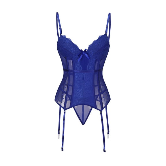 MIUOWANP Lace Corset Bodysuit for Women Women Floral Overbust Corset Bustier Lingerie Top Gothic Shapewear Sexy Underwear