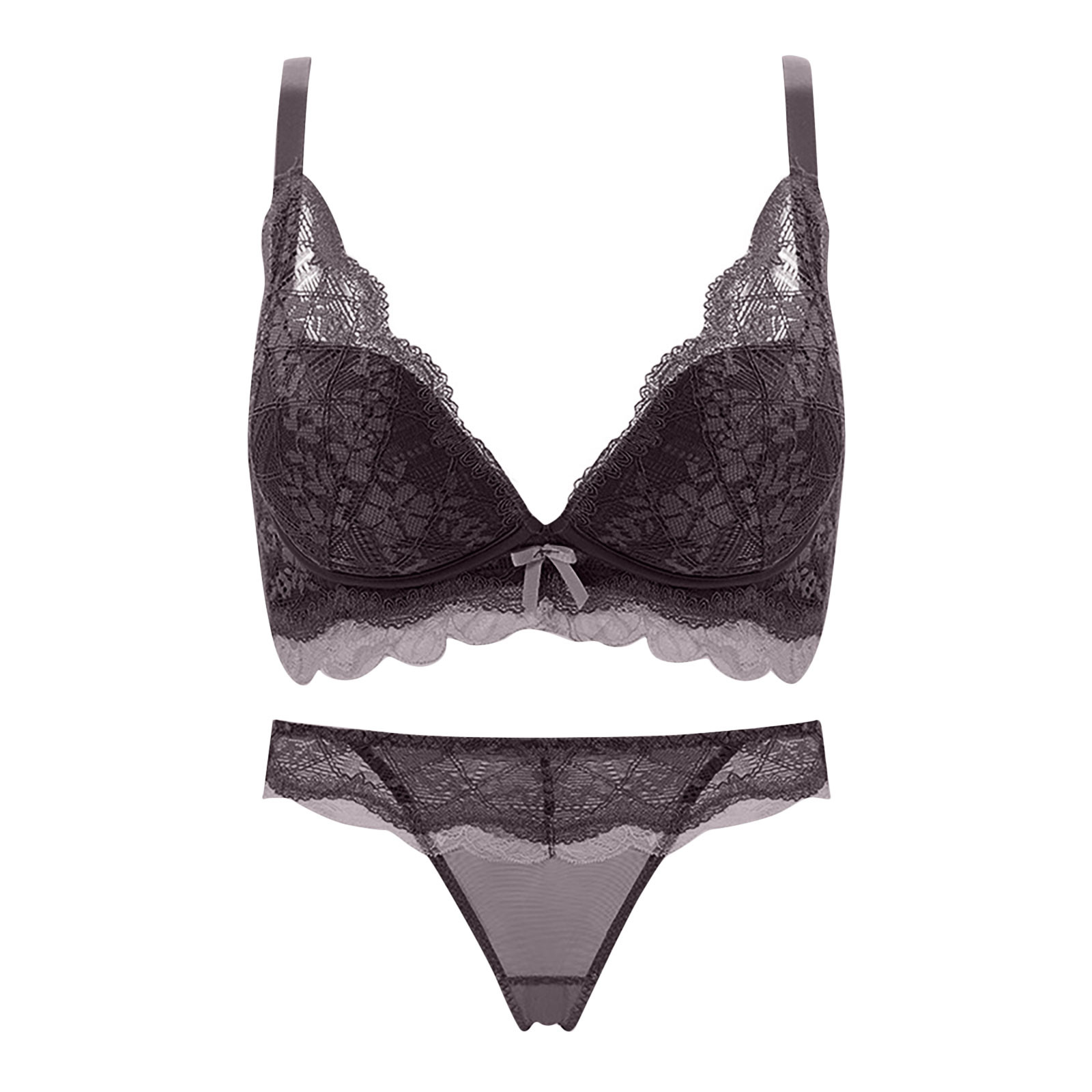 MIUOWANP Lingerie Sets for Women Sexy Naughty Fashion Women Solid Color  Steel Rings Lace BowCotton Pad Gathering Daily Bra ,Size S Black -  Walmart.com
