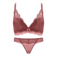 thumbnail image 1 of MIUOWANP Lingerie Sets for Women Sexy Naughty Fashion Women Solid Color Steel Rings Lace BowCotton Pad Gathering Daily Bra ,Size S Wine, 1 of 3