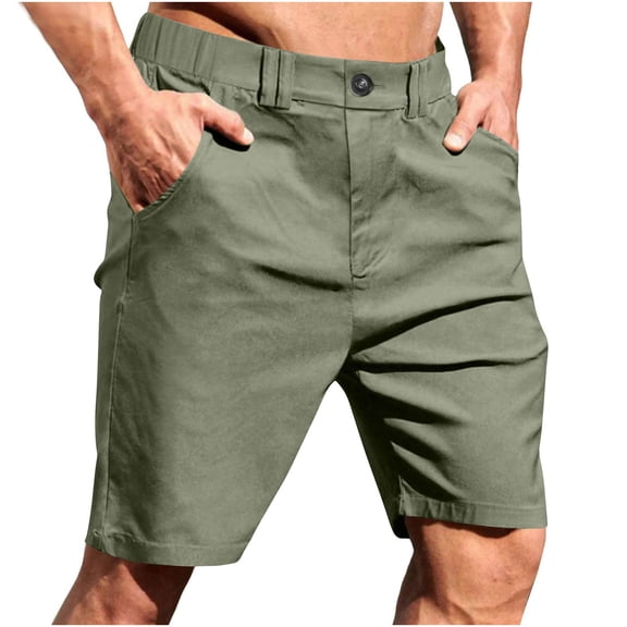 MaFYtyTPR Plus Size Men's Cargo Shorts Elastic Waistband Drawstring Casual Cotton Shorts Big & Tall Loose Fit Work Shorts A-Army Green XXL