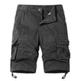 thumbnail image 1 of MIUOWANP Men's Cargo Shorts with Multi Pockets Solid Color Loose Fit Outdoor Sport Adjustable Cuffs Half Pants Size M(6)Dark Gray, 1 of 5