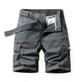 thumbnail image 1 of MIUOWANP Men's Casual Shorts with Multiple Pockets Solid Color Relaxed Summer Straight Pant Size XL(8)Gray, 1 of 3