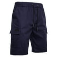 thumbnail image 1 of MIUOWANP Men's Drawstring Elastic Waist Cargo Shorts with Utility Multiple Pockets Solid Color Durable Relaxed Hiking Shorts Size XXL(10)Navy, 1 of 3