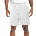 thumbnail image 1 of MIUOWANP Men's Drawstring Elastic Waist Sport Shorts with Pockets Chessboard Print Quick-Dry Beach Half Pants Size XXL(12)White, 1 of 5