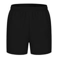 thumbnail image 1 of MIUOWANP Men's Elastic Waist Casual Shorts with Pockets Solid Color Breathable Three-Point Pants Size L(6)Black, 1 of 8