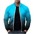 thumbnail image 1 of MaFYtyTPR Men's Jackets Lightweight Autumn and Winter Stand-up Collar Gradient Color Coat Long Sleeve Headless Jacket on Sky Blue L(US 8), 1 of 5