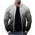 thumbnail image 1 of MaFYtyTPR Men's Jackets Lightweight Autumn and Winter Stand-up Collar Gradient Color Coat Long Sleeve Headless Jacket on White XXL(US 12), 1 of 5
