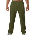 thumbnail image 1 of MIUOWANP Men's Pants Casual Relaxed Fit Men Solid Casual With Pockets Outdoor Elastic Waist Long Pants Trousers XL Army Green, 1 of 5