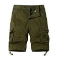 thumbnail image 1 of MIUOWANP Men's Relaxed Cargo Shorts with Multi Pockets Solid Color Loose Fit Outdoor Sport Adjustable Cuffs Half Pants Size M(6)Army Green, 1 of 8