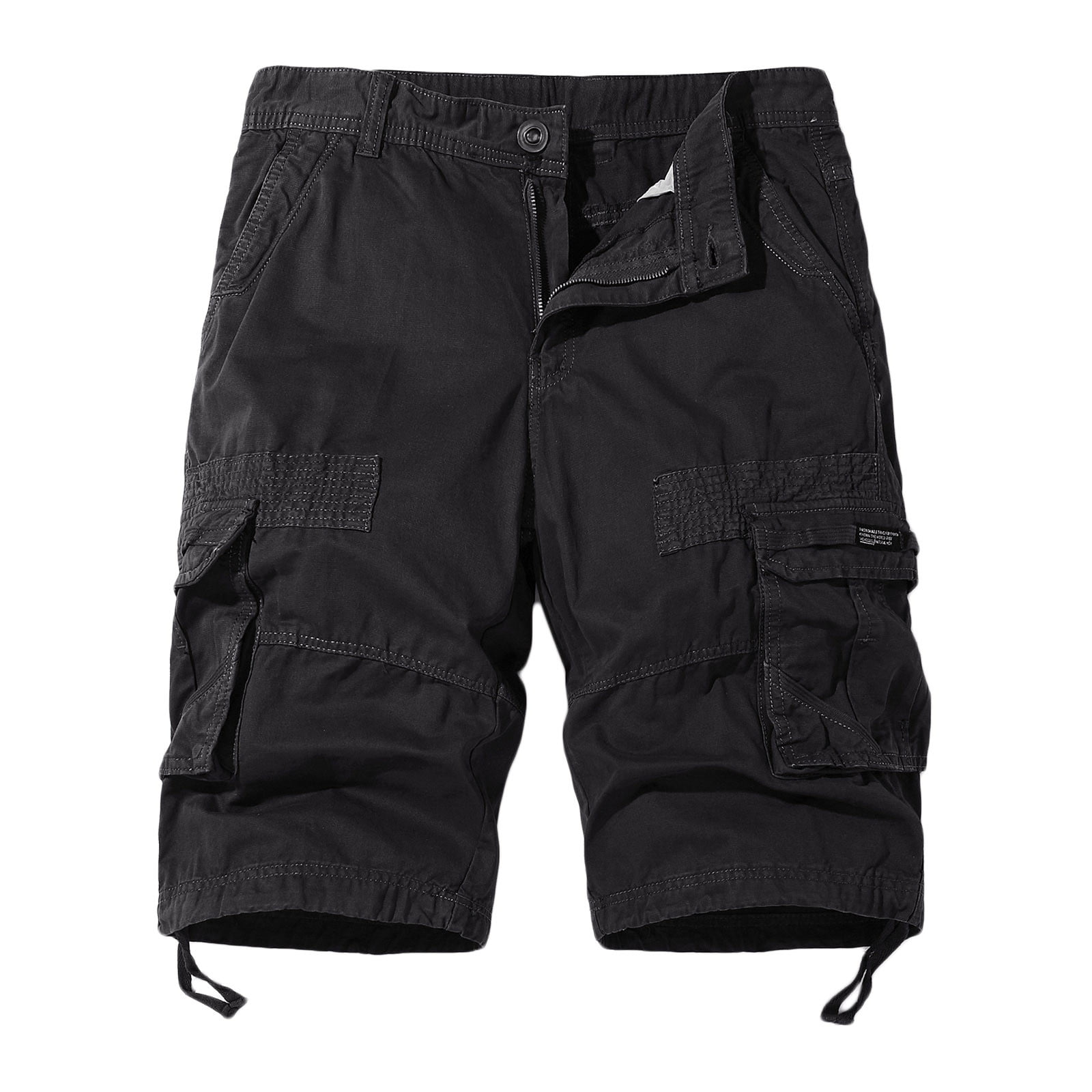 MIUOWANP Men's Relaxed Cargo Shorts with Multi Pockets Solid Color