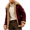 thumbnail image 1 of MIUOWANP Mens Jacket Winter Men Casual Solid Turndown Winter Thicken Cool Zipper Patchwork Jacket Red XXXXXL, 1 of 1