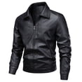 thumbnail image 1 of MaFYtyTPR Men Jackets Casual Men's Motorcycle Leather Jacket Top With Zipper Plus Size Leather Coats, 1 of 6