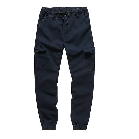 MIUOWANP Mens Sweatpants with Zipper Pockets Men's Long Casual Sport Pants Trousers Running Joggers Sweatpants M Dark Blue