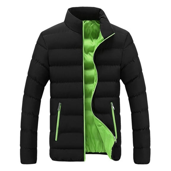 MIUOWANP Mens Winter Jacket with Hood Men Winter Warm Thick Coat Casual Jacket Outerwear Green XL