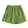 thumbnail image 1 of MIUOWANP Oversize Women's Shorts with Pockets Lightweight Relaxed Fit Sports and Casual Short Shorts Size XL(10)Green, 1 of 8