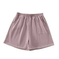 thumbnail image 1 of MIUOWANP Oversize Women's Shorts with Pockets Lightweight Relaxed Fit Sports and Casual Short Shorts Size XXXXL(16)Purple, 1 of 8