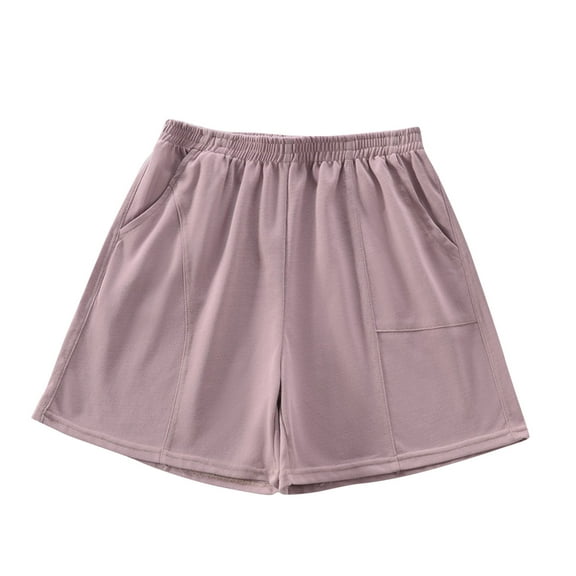 MIUOWANP Oversize Women's Shorts with Pockets Lightweight Relaxed Fit Sports and Casual Short Shorts Size XXXXL(16)Purple