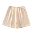 thumbnail image 1 of MIUOWANP Oversize Women's Shorts with Pockets Lightweight Relaxed Fit Sports and Casual Short Shorts Size XXXXXXL(20)Beige, 1 of 8
