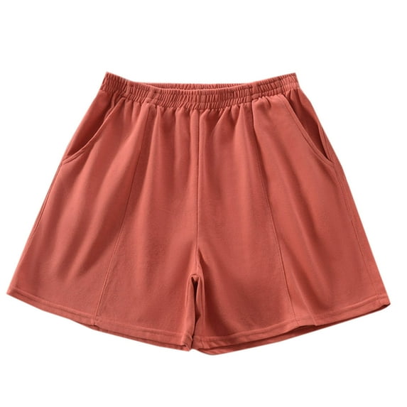 MIUOWANP Oversize Women's Shorts with Pockets Lightweight Relaxed Fit Sports and Casual Shorts Size XXXL(14)Red
