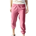 thumbnail image 1 of MaFYtyTPR Pants Autumn Women's Solid Color Sports Loose Casual Wide Leg Leggings Pink S, 1 of 5