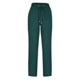 thumbnail image 1 of MIUOWANP Pants for Women Petite Women's Fashionable Cotton Linen Loose Drawcord Casual Wide Leg Trousers M Army Green, 1 of 5