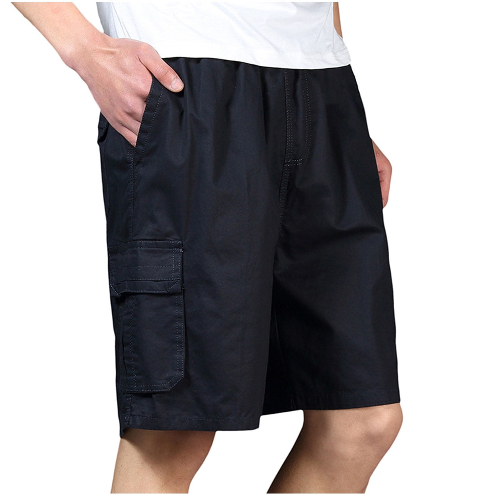 MIUOWANP Plus Size Men s Cargo Shorts Elastic Waistband Drawstring miuowanp-plus-size-men-s-cargo-shorts-elastic-waistband-drawstring