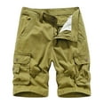 thumbnail image 1 of MIUOWANP Plus Size Men's Cotton Loose Fit Cargo Shorts with Pocket Solid Color Casual Zip-Fly Five-Point Pants of Men Size XXXXXL(16)Khaki, 1 of 2