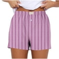 thumbnail image 1 of MIUOWANP Plus Size Shorts of Women Print Buttoned Striped Loose Breathable Sports Shorts Size M(6)Hot Pink, 1 of 5